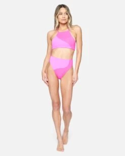 Party Wave High Neck Adjustable Bikini Top -Quality Apparel Shop ht1158 hot watermelon 4