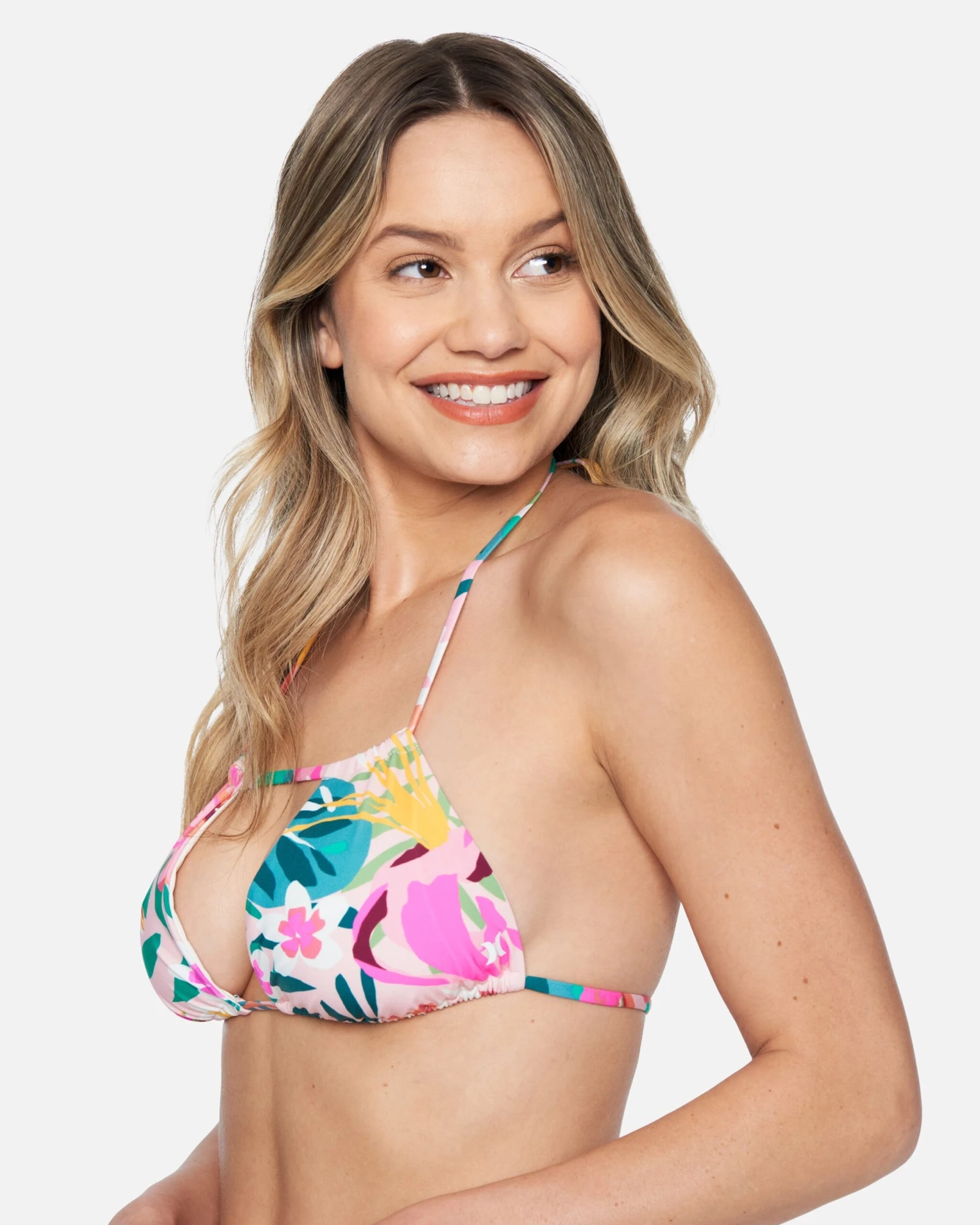 Floral Pop Rouched Tri Bikini Top 2 Floral Pop Rouched Tri Bikini Top - Image 2