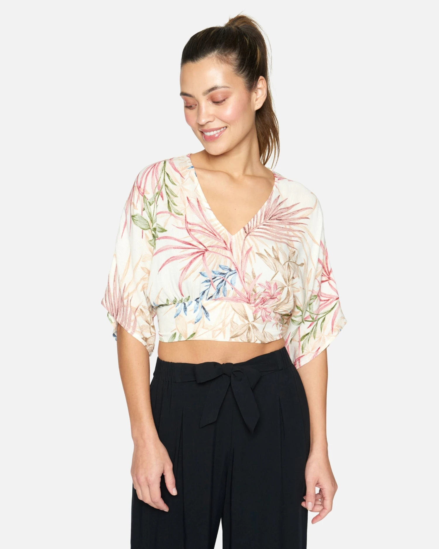 SUMMER PALM FLOUNCE TOP 1 SUMMER PALM FLOUNCE TOP