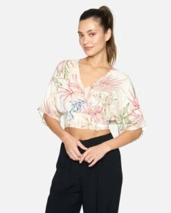 SUMMER PALM FLOUNCE TOP 7 SUMMER PALM FLOUNCE TOP -Quality Apparel Shop hu003w3 cream multi 3