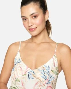 SUMMER PALM RUFFLE MAXI DRESS -Quality Apparel Shop hu004d3 cream multi 4