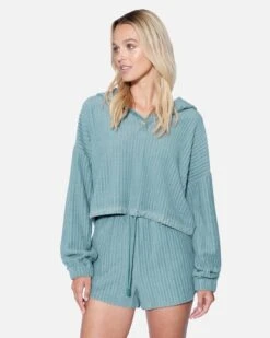 Trista Henley Hoodie -Quality Apparel Shop hu030f3 blue 1