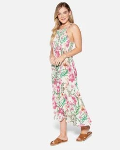 BOTANIC WONDER MIDI DRESS -Quality Apparel Shop hu032d3 cream 3