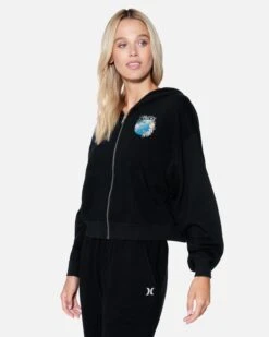 Protect The Sea Crop Zip Up Hoodie -Quality Apparel Shop hu056f3 black 3