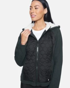 Fleece And Nylon Hoodie