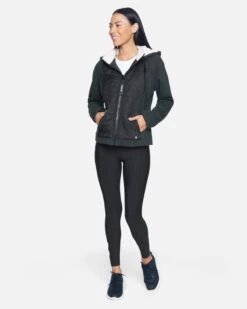 Fleece And Nylon Hoodie -Quality Apparel Shop hur019cha charcoal 4