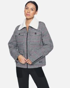 Plaid Jacket With Sherpa Collar