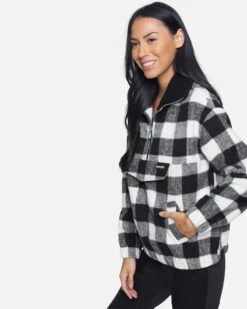 Plaid Pullover -Quality Apparel Shop hur034biy black ivory 3