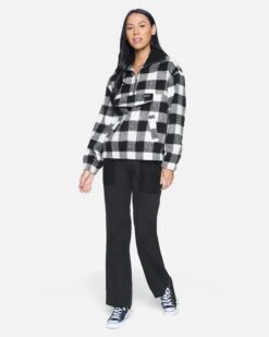 Plaid Pullover -Quality Apparel Shop hur034biy black ivory 4