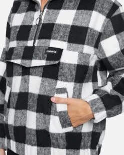 Plaid Pullover -Quality Apparel Shop hur034biy black ivory 5